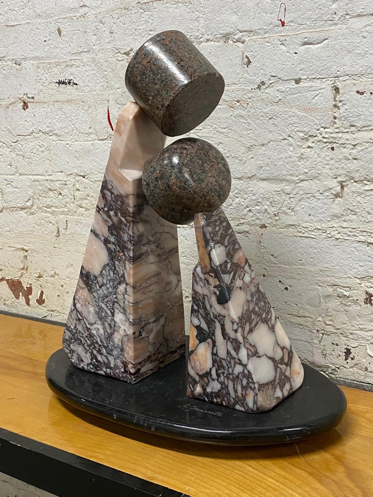 American Postmodern 'Two Figures' Marble Sculpture
