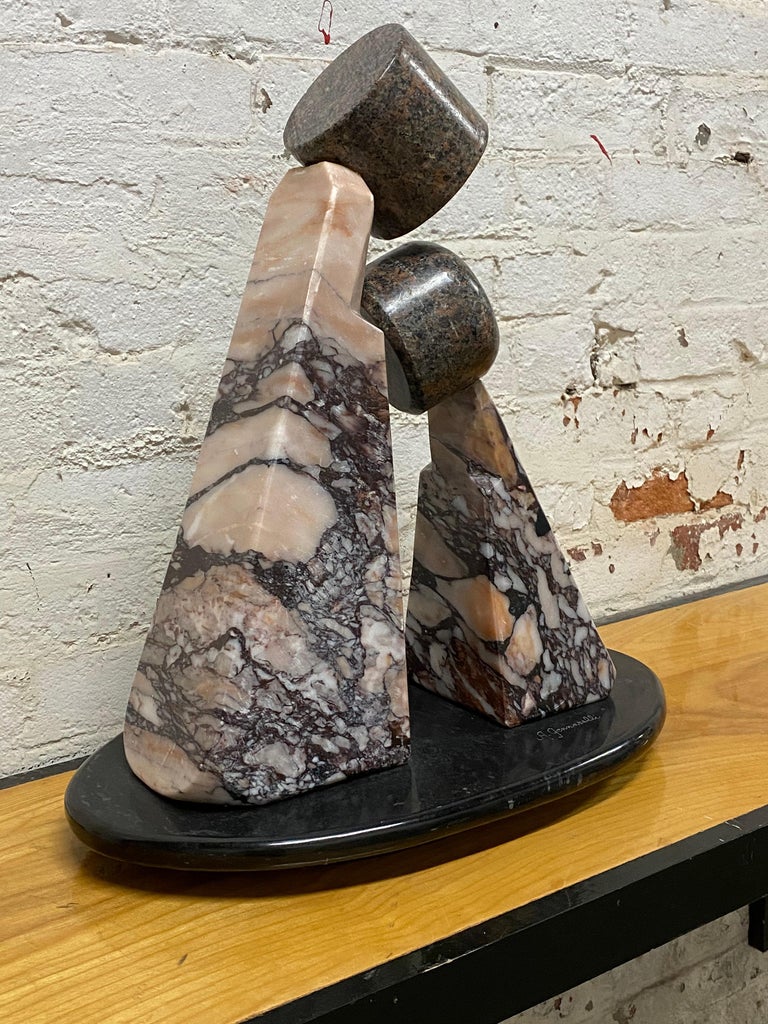 Postmodern 'Two Figures' Marble Sculpture In Good Condition In Garnerville, NY