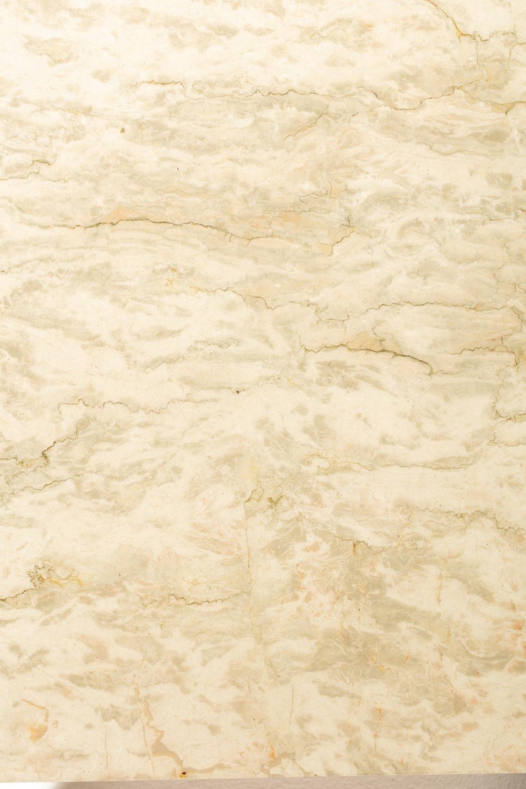 Post Modern Two Part Onyx Marble and Chrome Coffee Table For Sale at