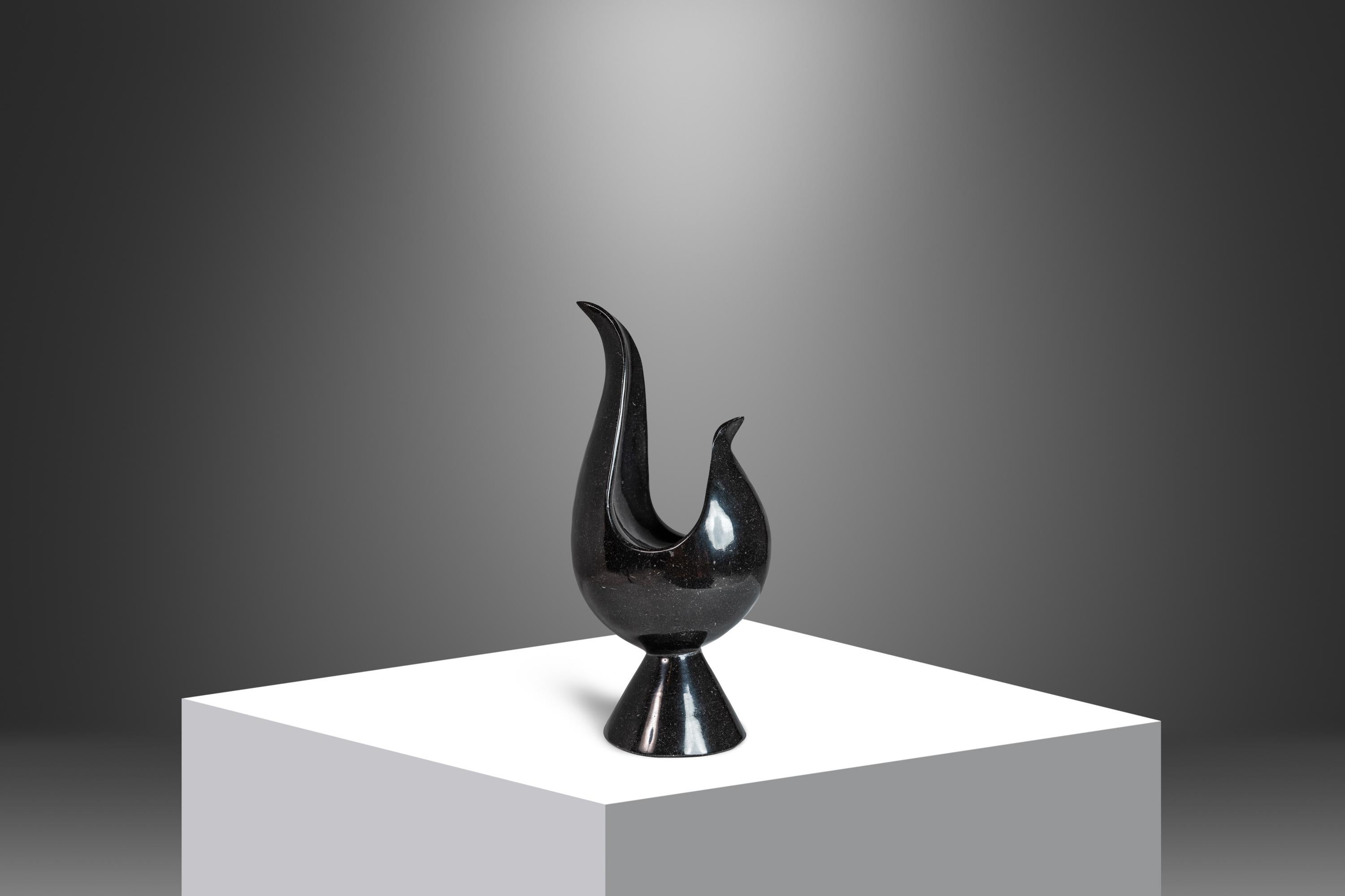 Post Modern Two-Piece Sculpture in Solid Black Marble, USA, c. 1980's  For Sale 6