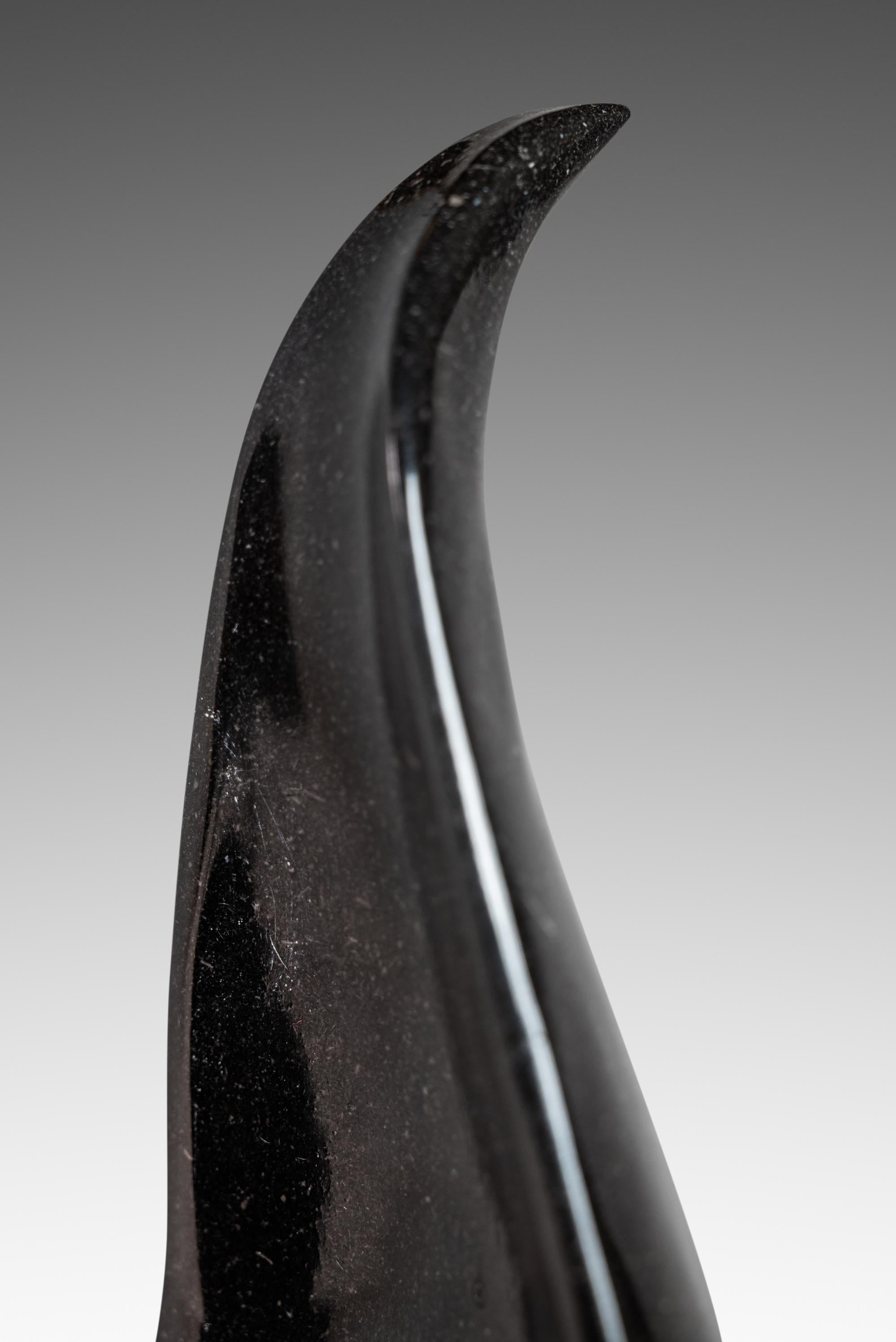 Post Modern Two-Piece Sculpture in Solid Black Marble, USA, c. 1980's  For Sale 1
