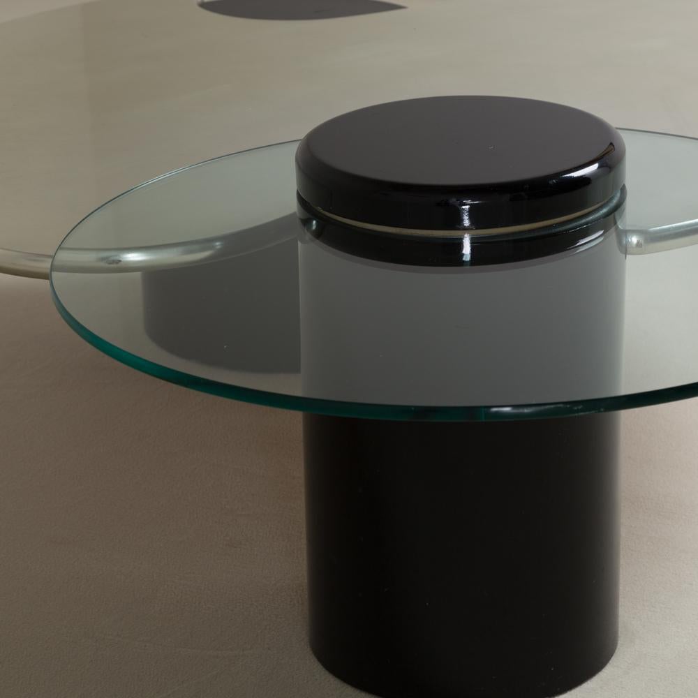 American Postmodern Two-Tiered Extendable Coffee Table, 1980s For Sale