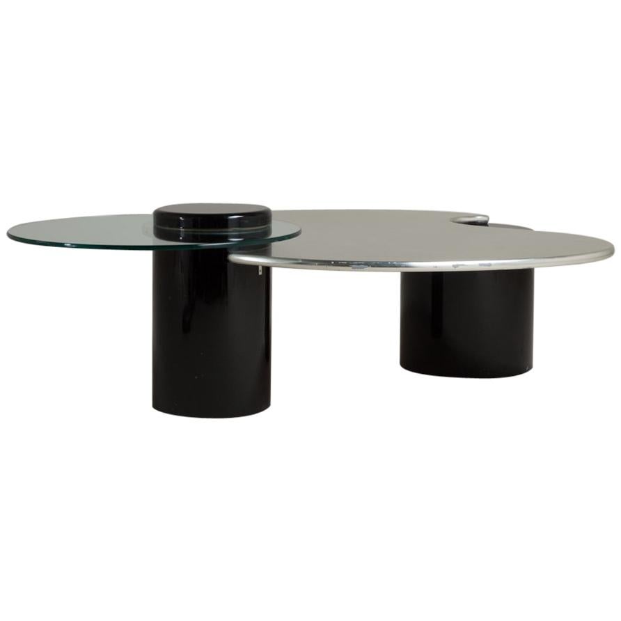 Post Modern Two-Tiered Extendable Coffee Table, 1980s For Sale