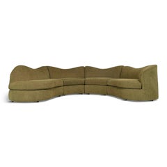 Post Modern Undulating Four Section Curved Semi Circular Sectional Sofa