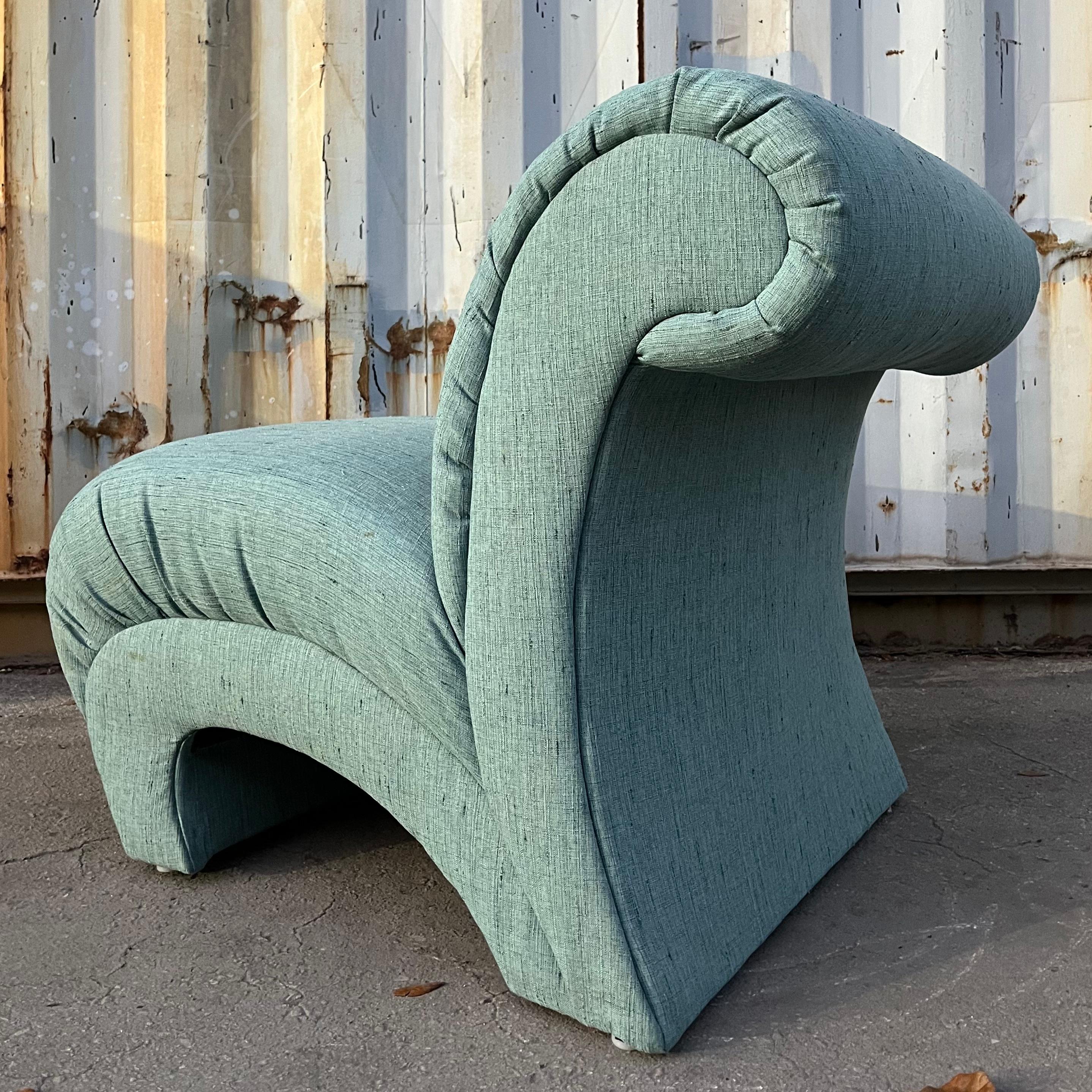 Silla tapizada Post Modern de Schweiger Industries. C Años 80 Tapicería en venta