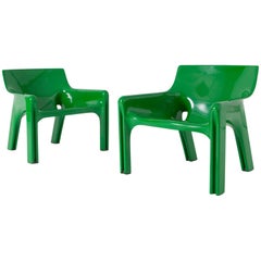 Post-modern Vico Magistretti Vicario Lounge Chairs