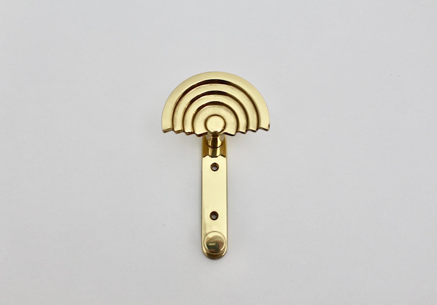 Post Modern Vintage Brass Coat Hook Ettore Sottsass SE 314 circa 1985 Italy 6