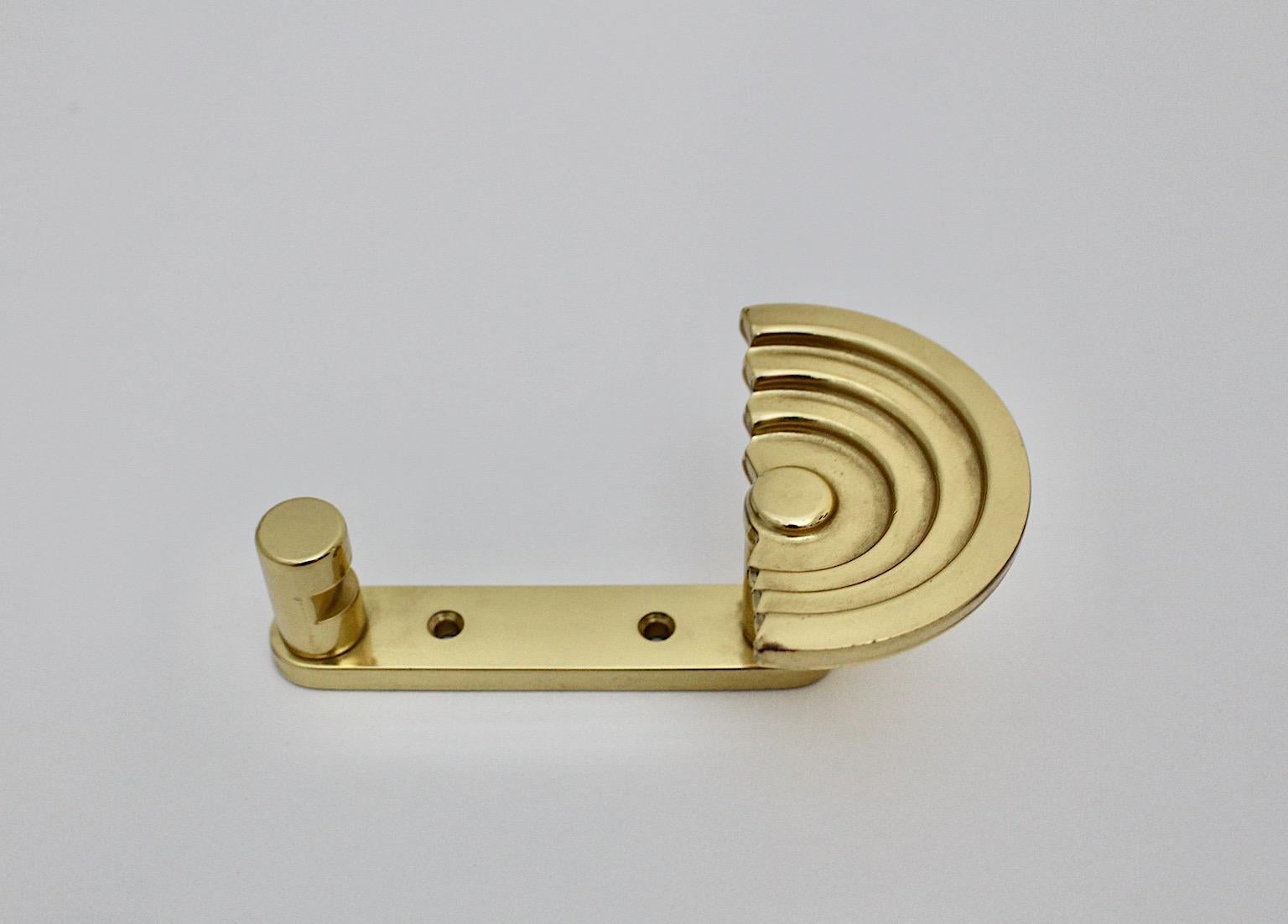 Post Modern Vintage Brass Coat Hook Ettore Sottsass SE 314 circa 1985 Italy In Good Condition In Vienna, AT