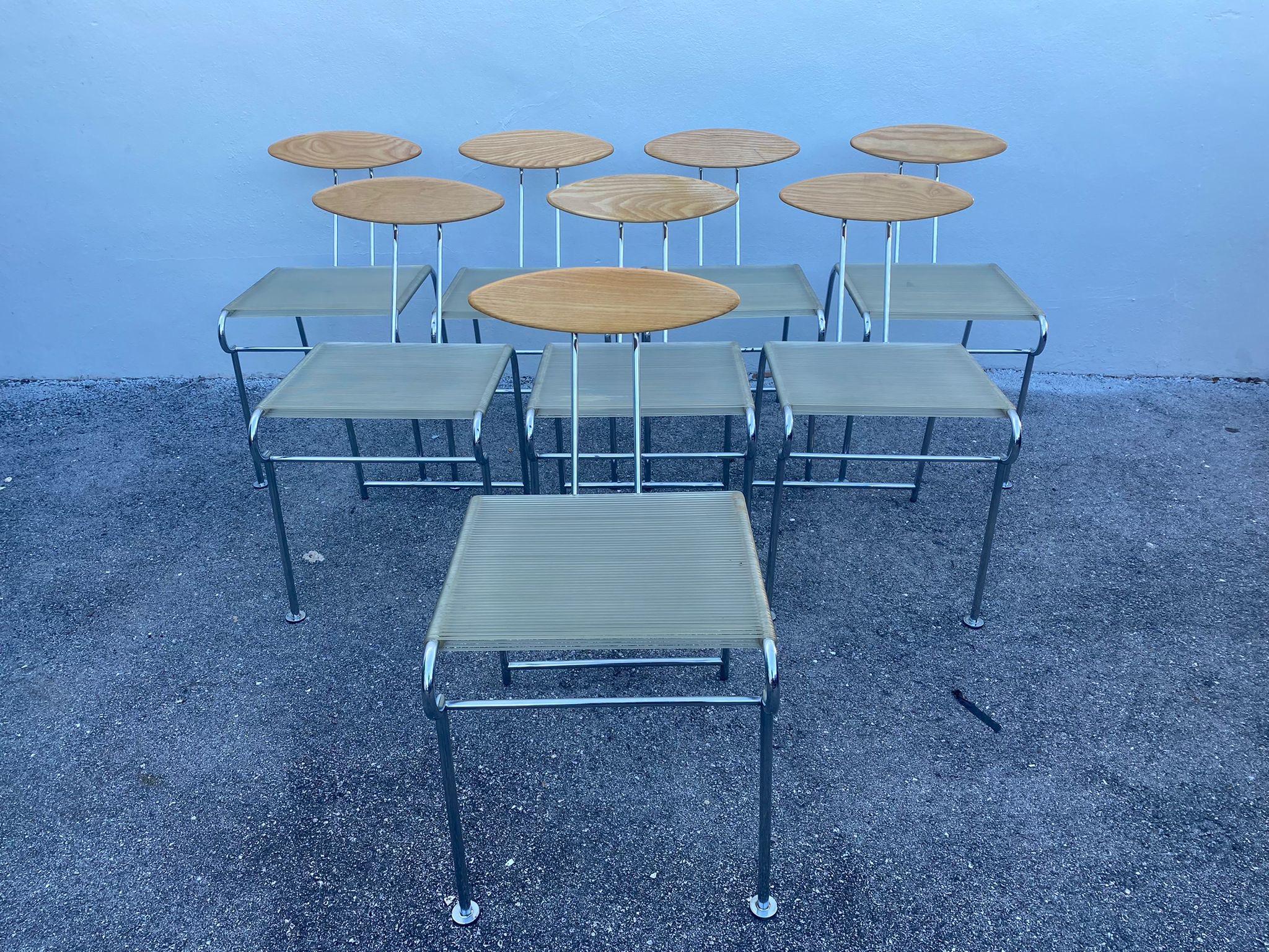 Postmoderne Chaises de salle à manger vintage post-modernes de Massimo Iosa Ghini pour Moroso, lot de 8 en vente