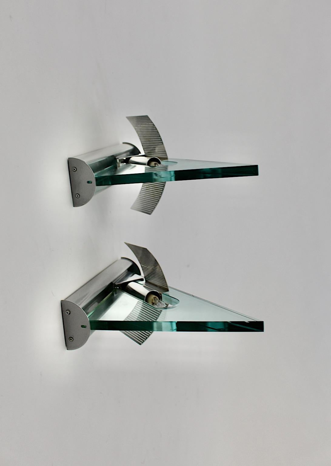 Post Modern Vintage Sconces Wall Light Icaro Duo Pair Carlo Forcolini 1984 Italy In Good Condition For Sale In Vienna, AT