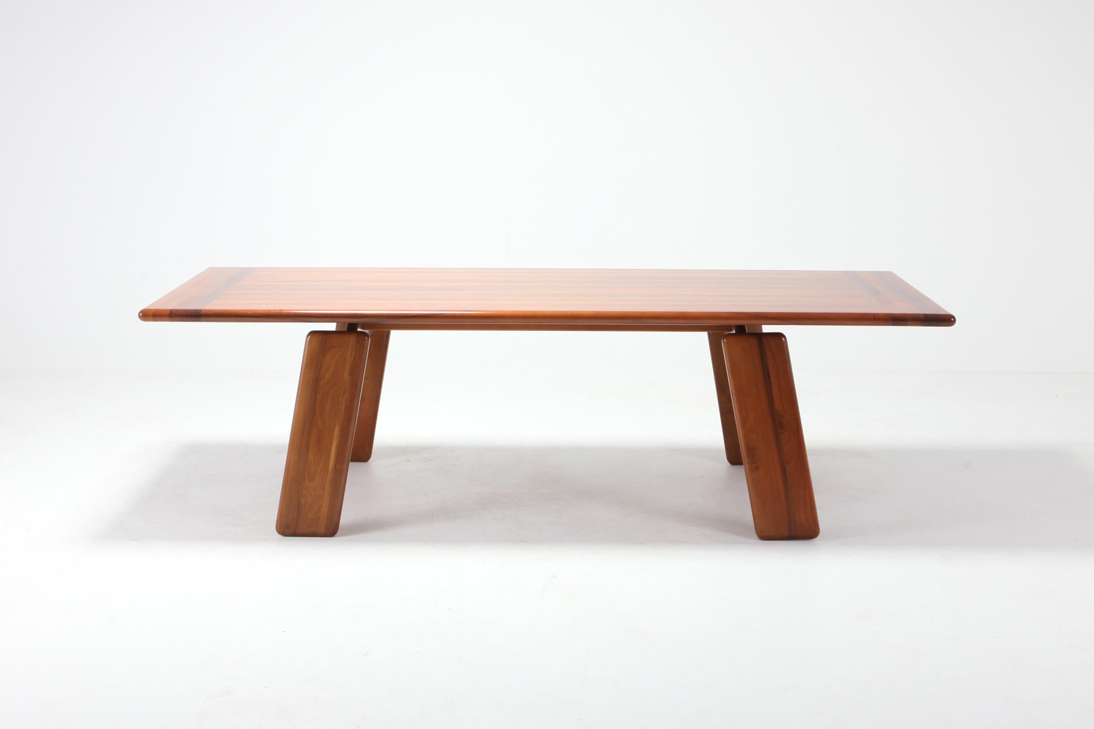 European Postmodern Walnut Dining Table by Afra & Tobia Scarpa