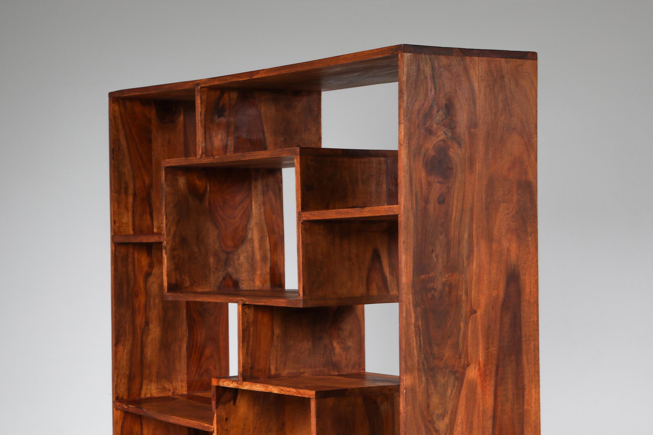 Postmodern Walnut Shelves, Italy, 1970s In Good Condition In Antwerp, BE