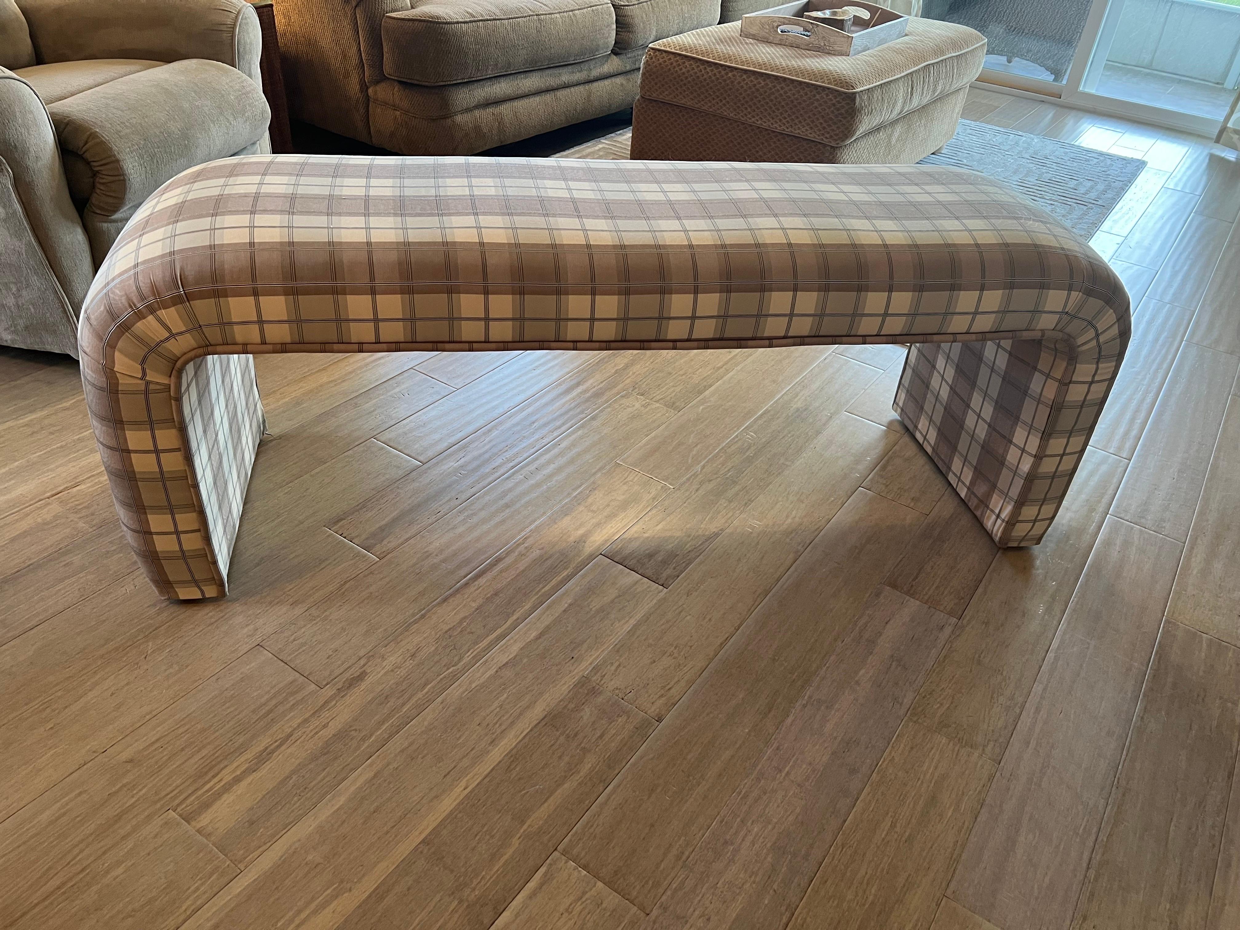 Upholstery Post Modern Waterfall Bench For Sale