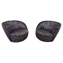 Post Modern Weiman Style Swivel Lounge Chairs - Set of 2