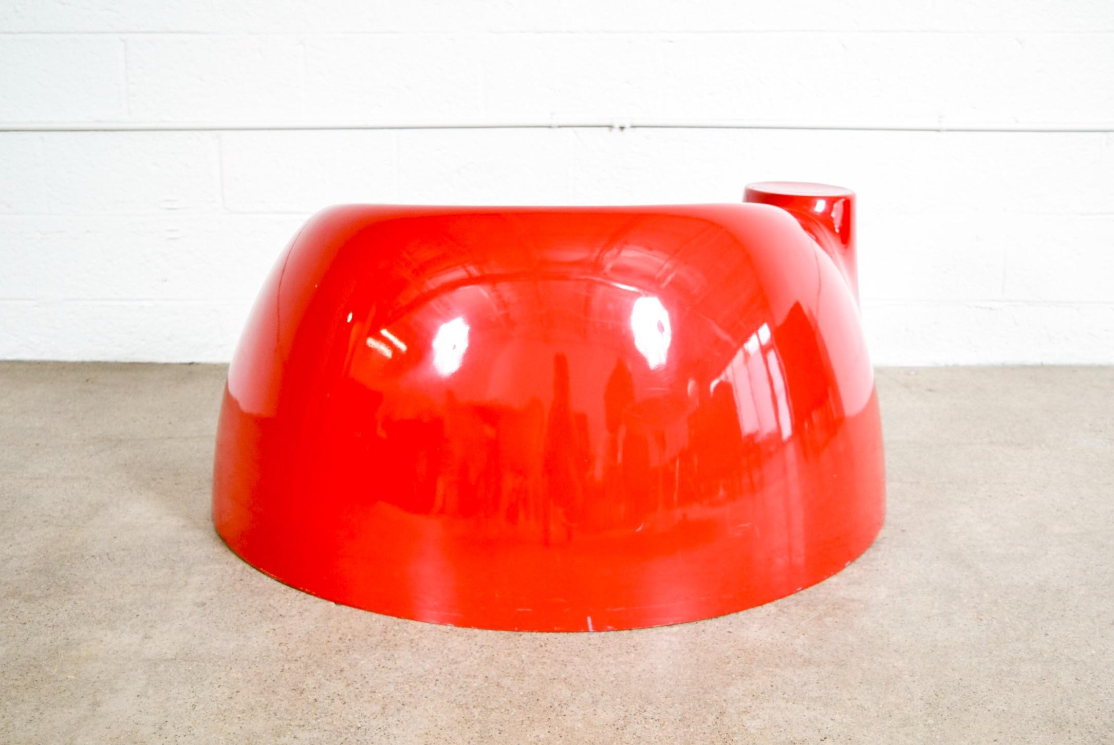 Late 20th Century Postmodern Wendell Castle Red Fiberglass Castle Lounge Chair For Sale
