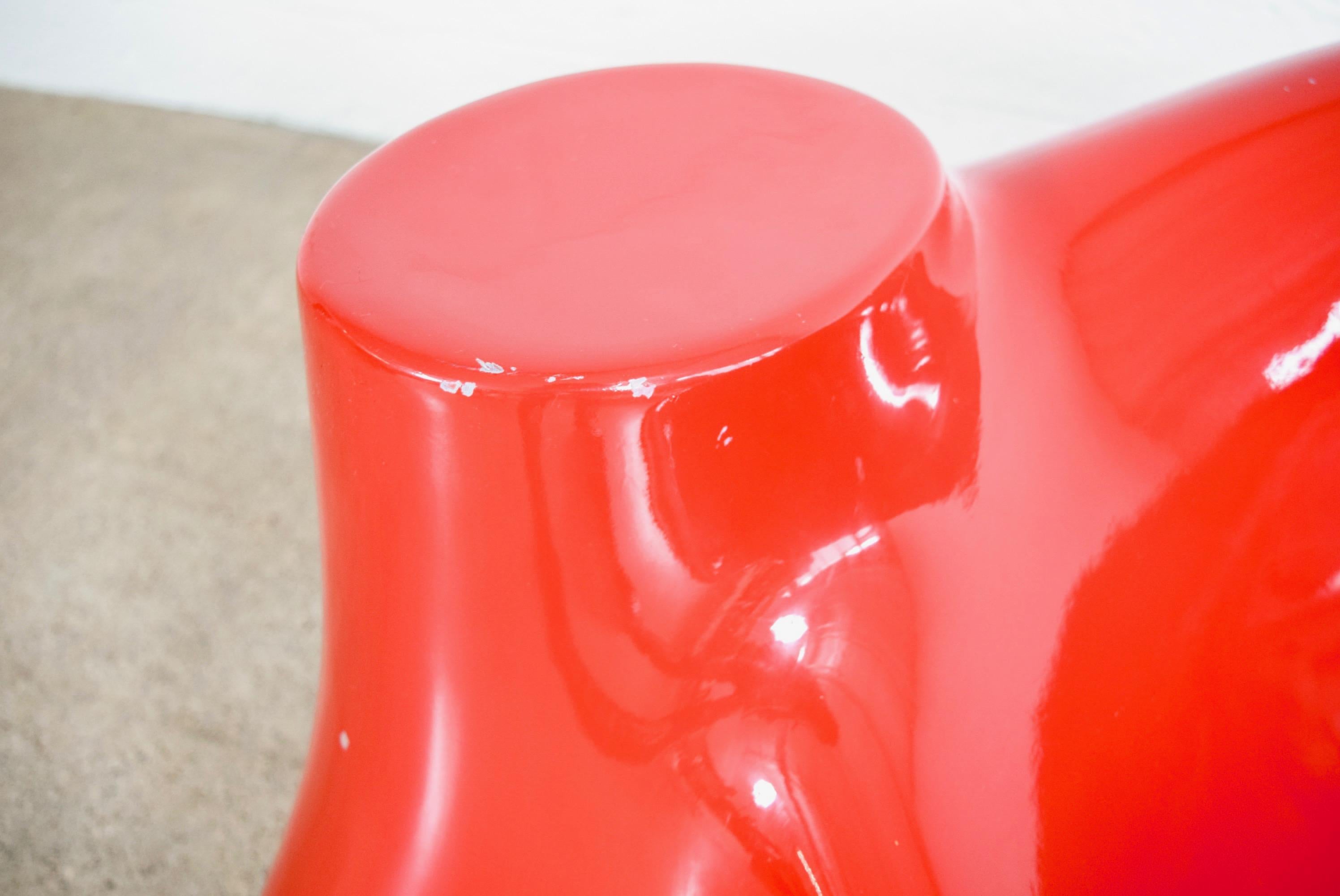 Postmodern Wendell Castle Red Fiberglass Castle Lounge Chair For Sale 1