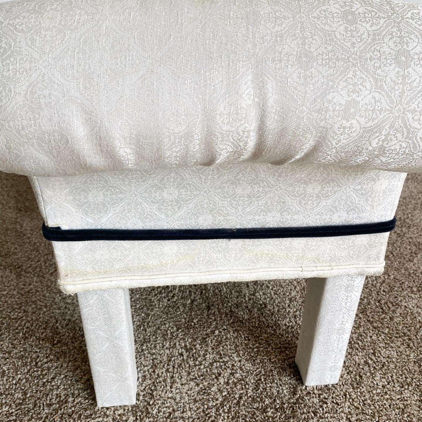 Post Modern White Flair Bench With Black Trim For Sale 1