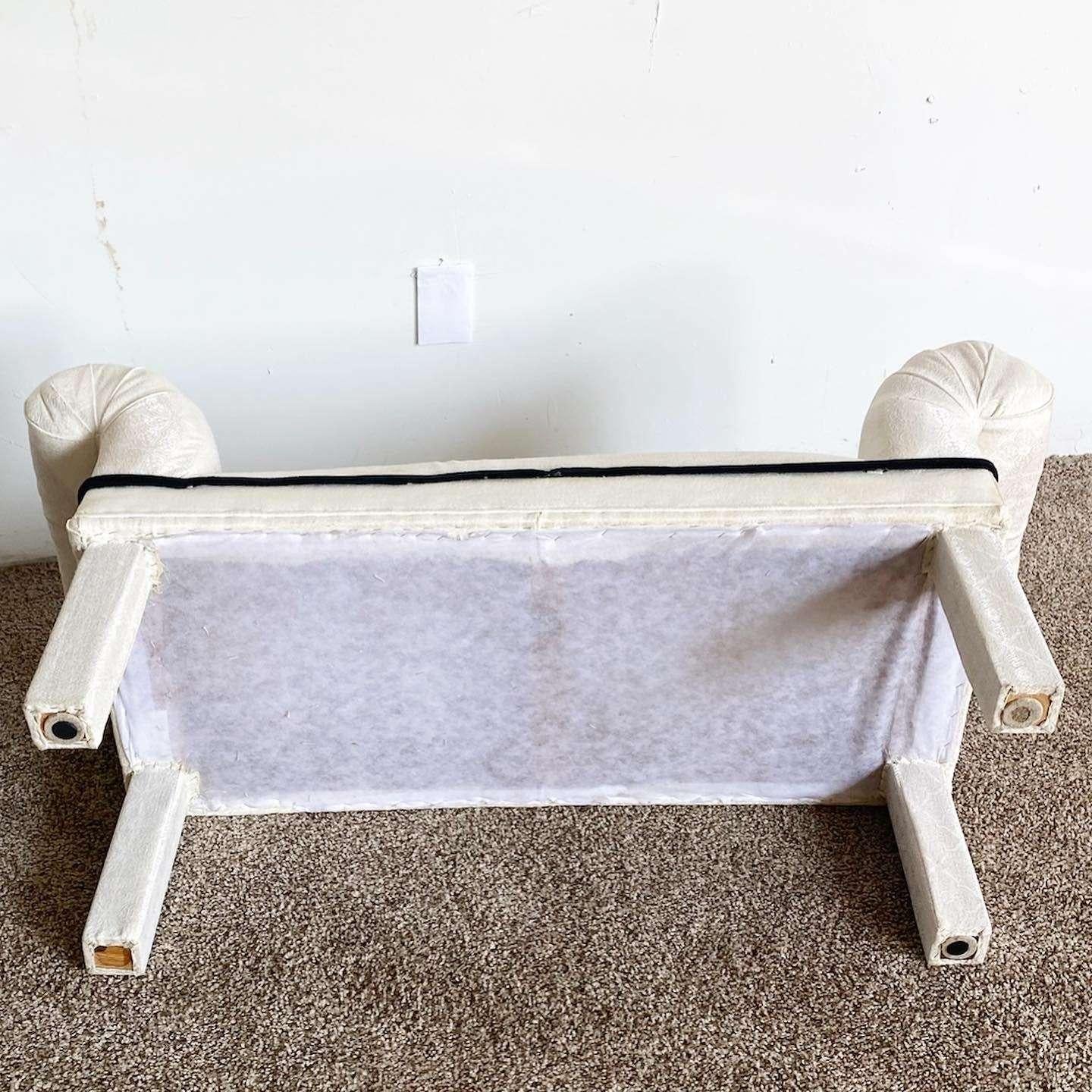 Post Modern White Flair Bench With Black Trim For Sale 2