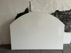 Post modern white gloss laminate simple curved queen bed headboard