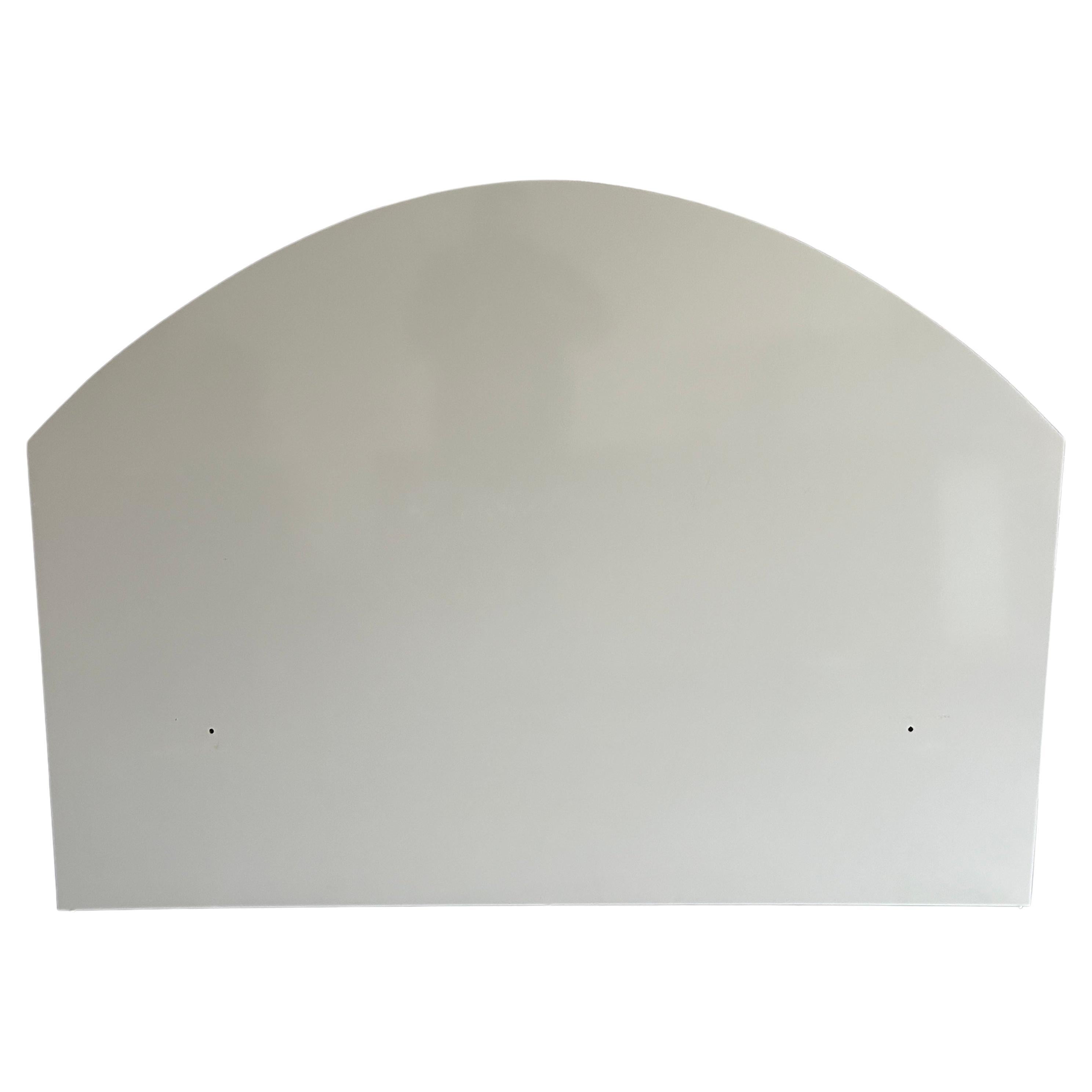 Post modern white gloss laminate simple curved queen bed headboard  For Sale
