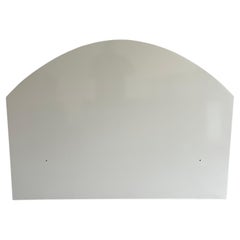 Retro Post modern white gloss laminate simple curved queen bed headboard 