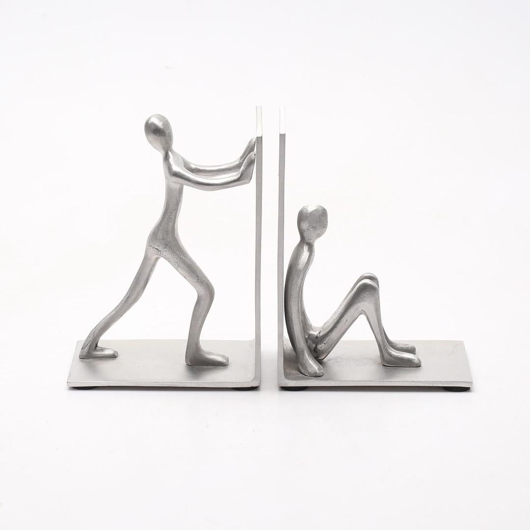 White metal bookends made in Sweden in the 1990s.
