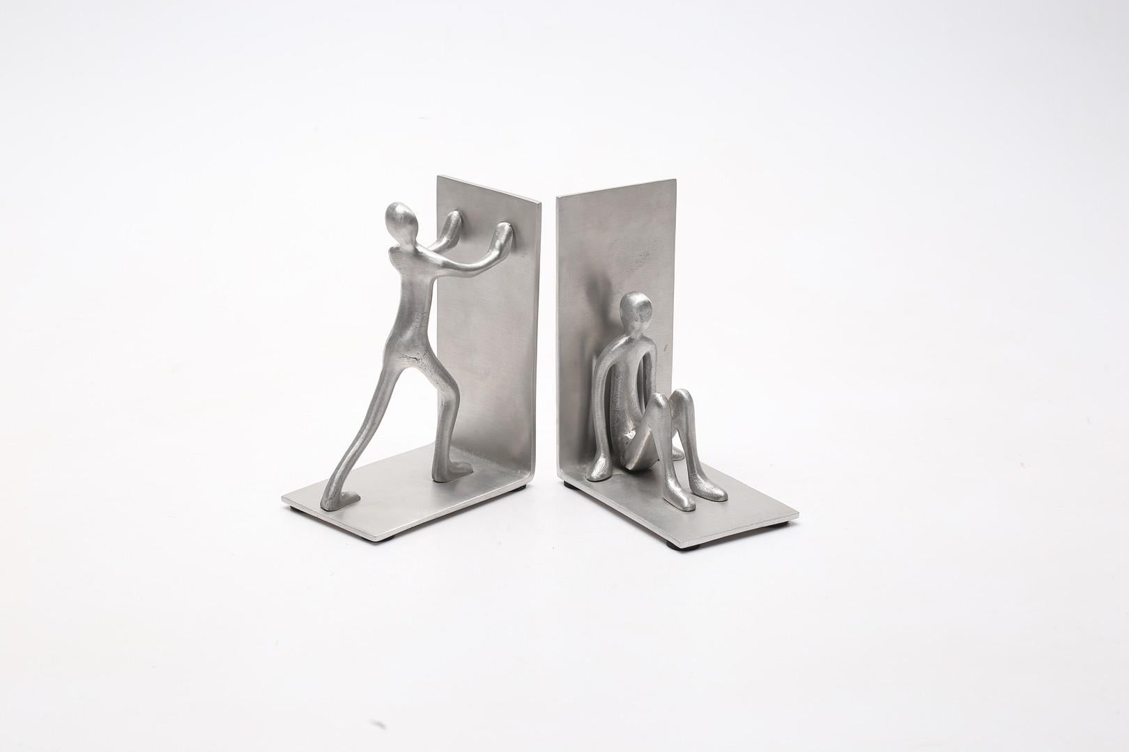 Post Modern White Metal Bookends In Good Condition For Sale In Vienna, AT
