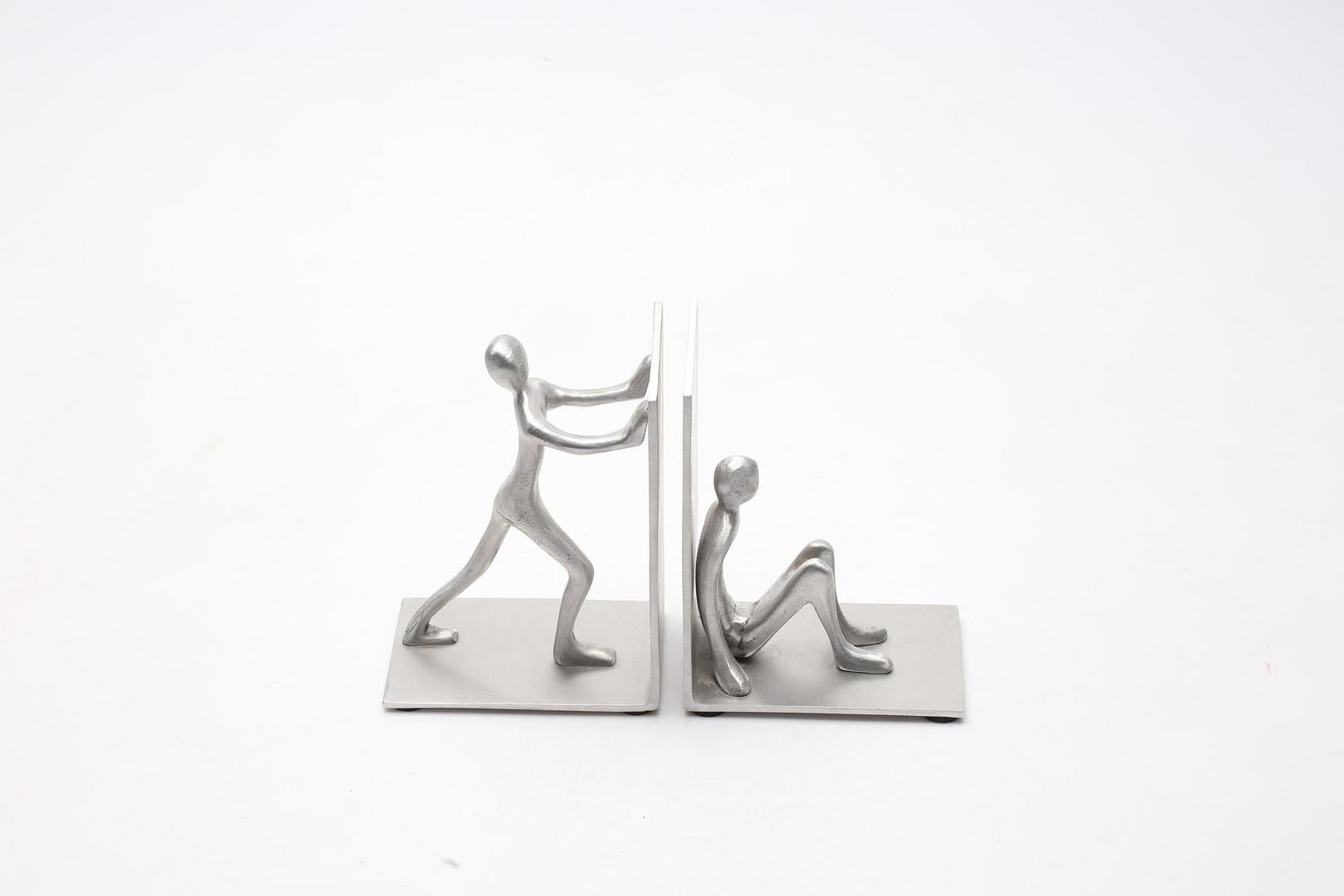 Post Modern White Metal Bookends For Sale 1