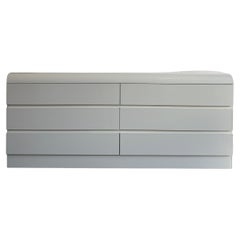 Post moderno bianco off Gloss Laminato a cascata 6 Cassetti lungo Dresser