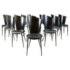 Vintage Post modern wooden dining chairs, 1980s - set of 10