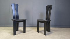 Post modern wooden dining chairs, 1980s - set of 6