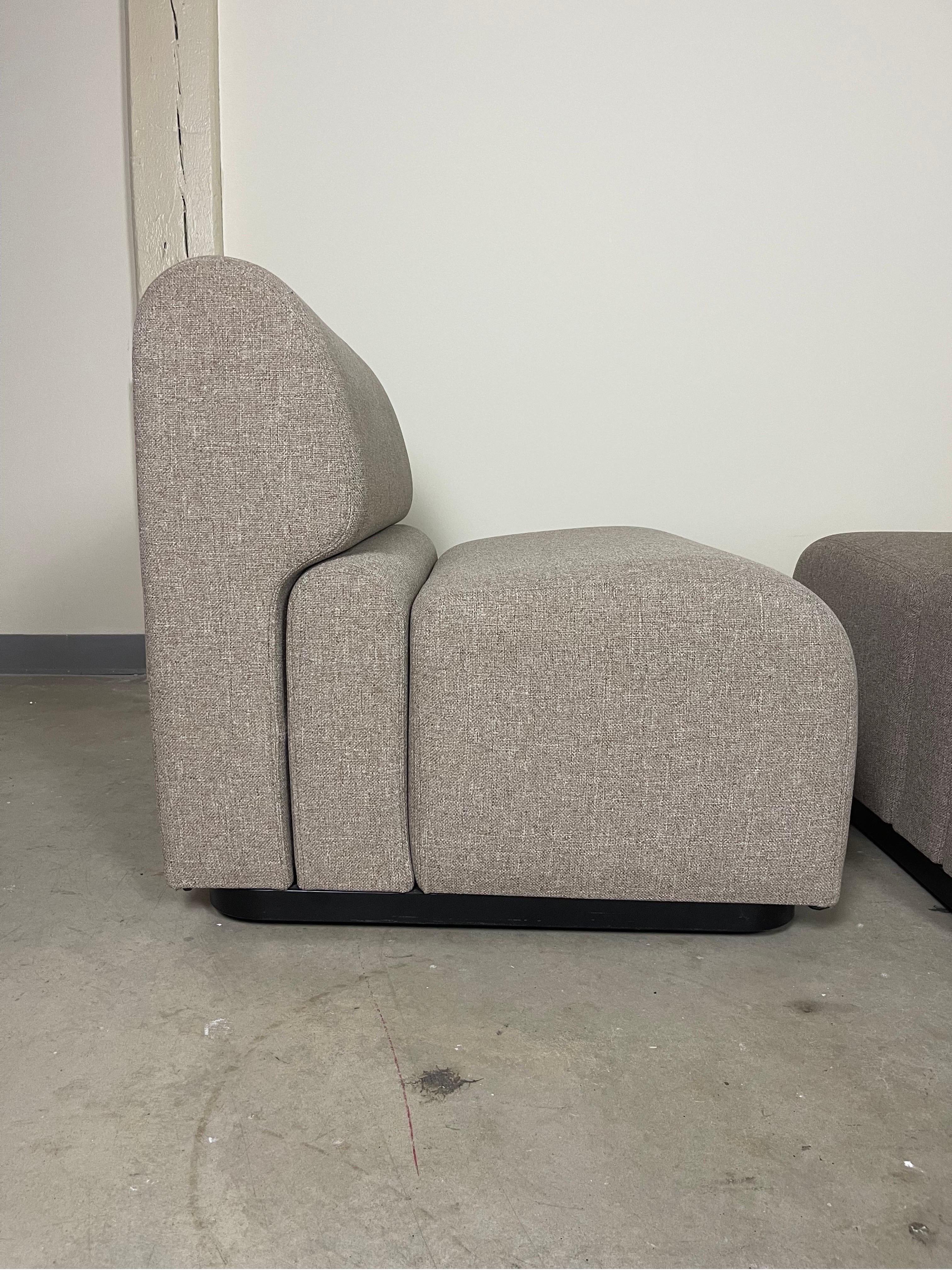 Post Modern Wool Slipper Chairs by Jack Cartwright  In Excellent Condition In Providence, RI
