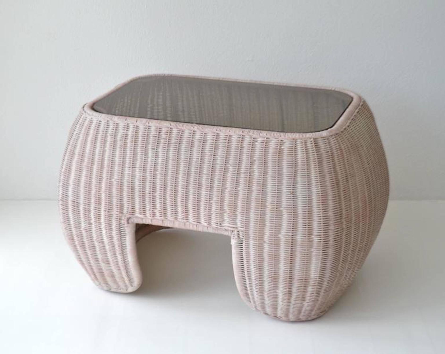 Postmodern Woven Reed Side Table 4