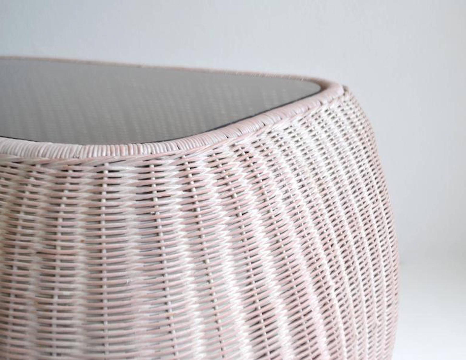 Postmodern Woven Reed Side Table 1