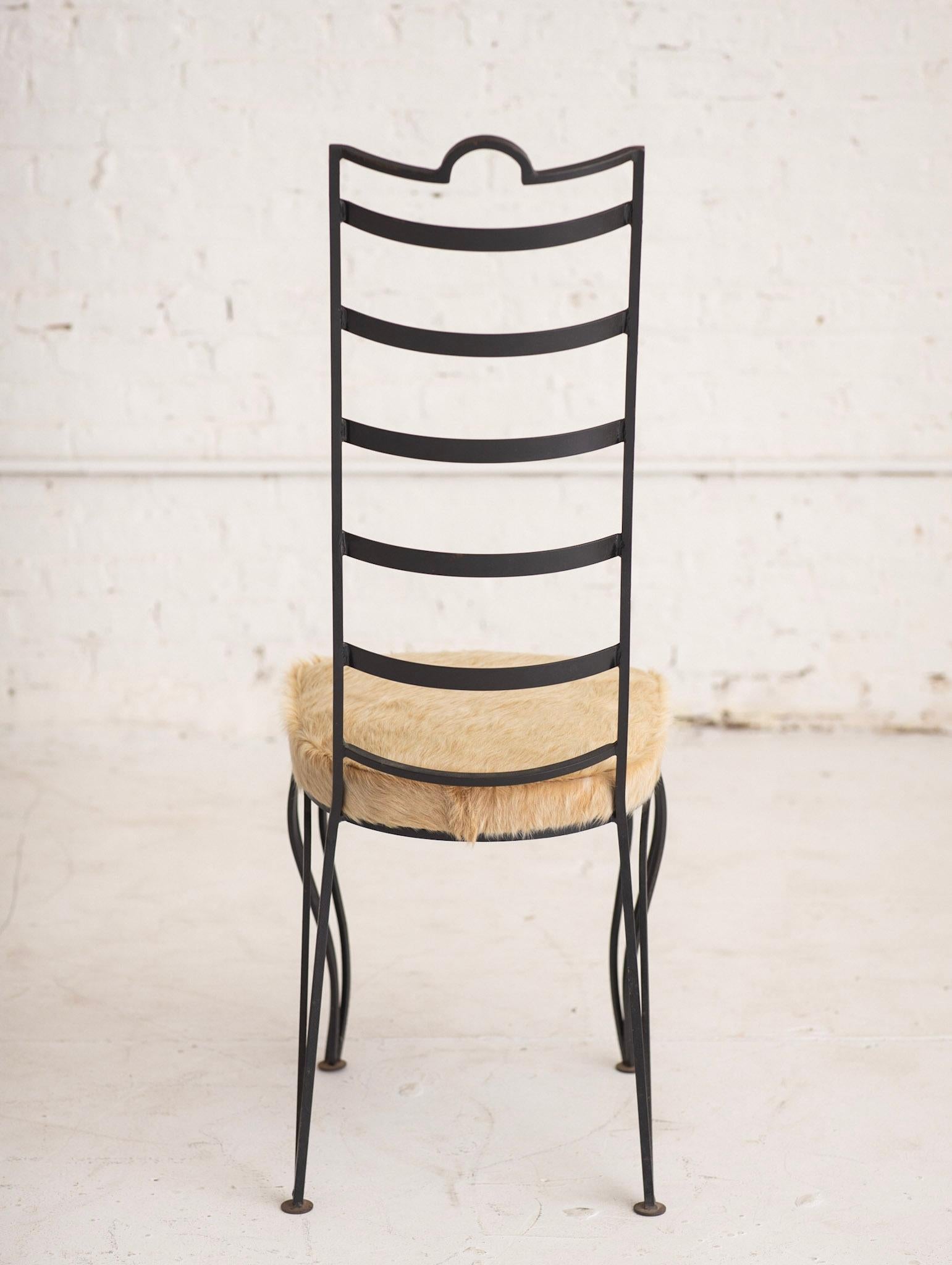 Post Modern Wrought Iron Ladderback Chairs, Set of 6 1