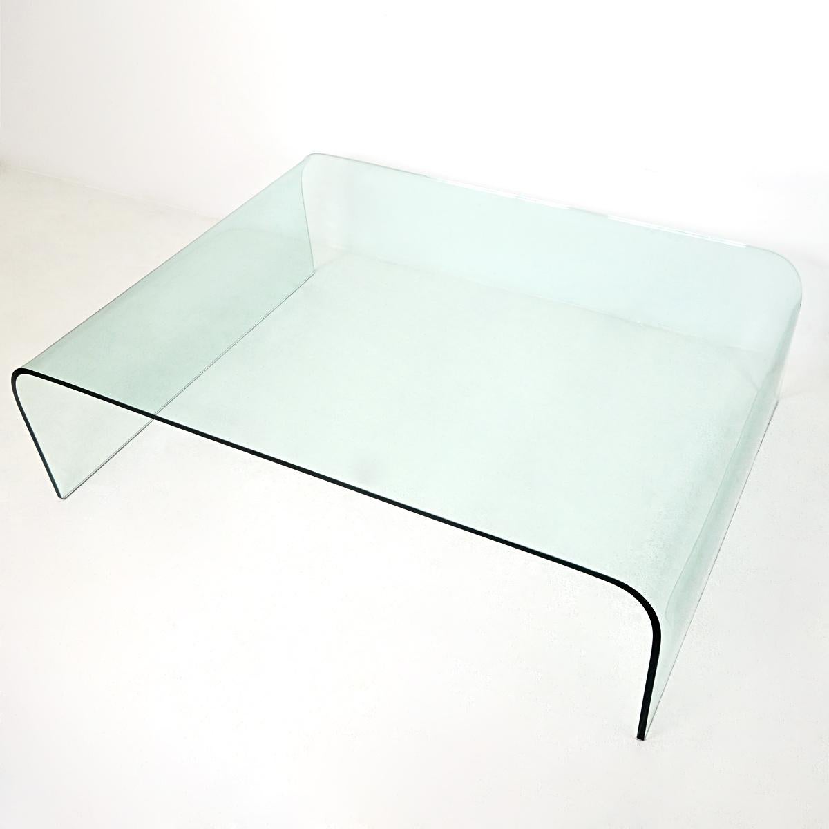 Italian Postmodern XL Wide Waterfall Cocktail Table by Angelo Cortesi for Fiam Italia