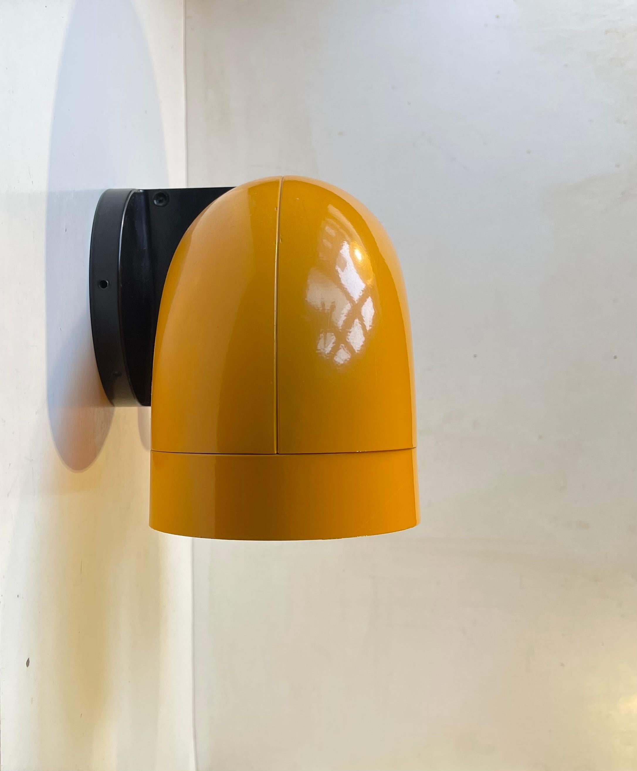 Danish Post Modern Yellow Dual Pipeline Wall Sconce by Ole Pless for Nordisk Solar, 70s For Sale