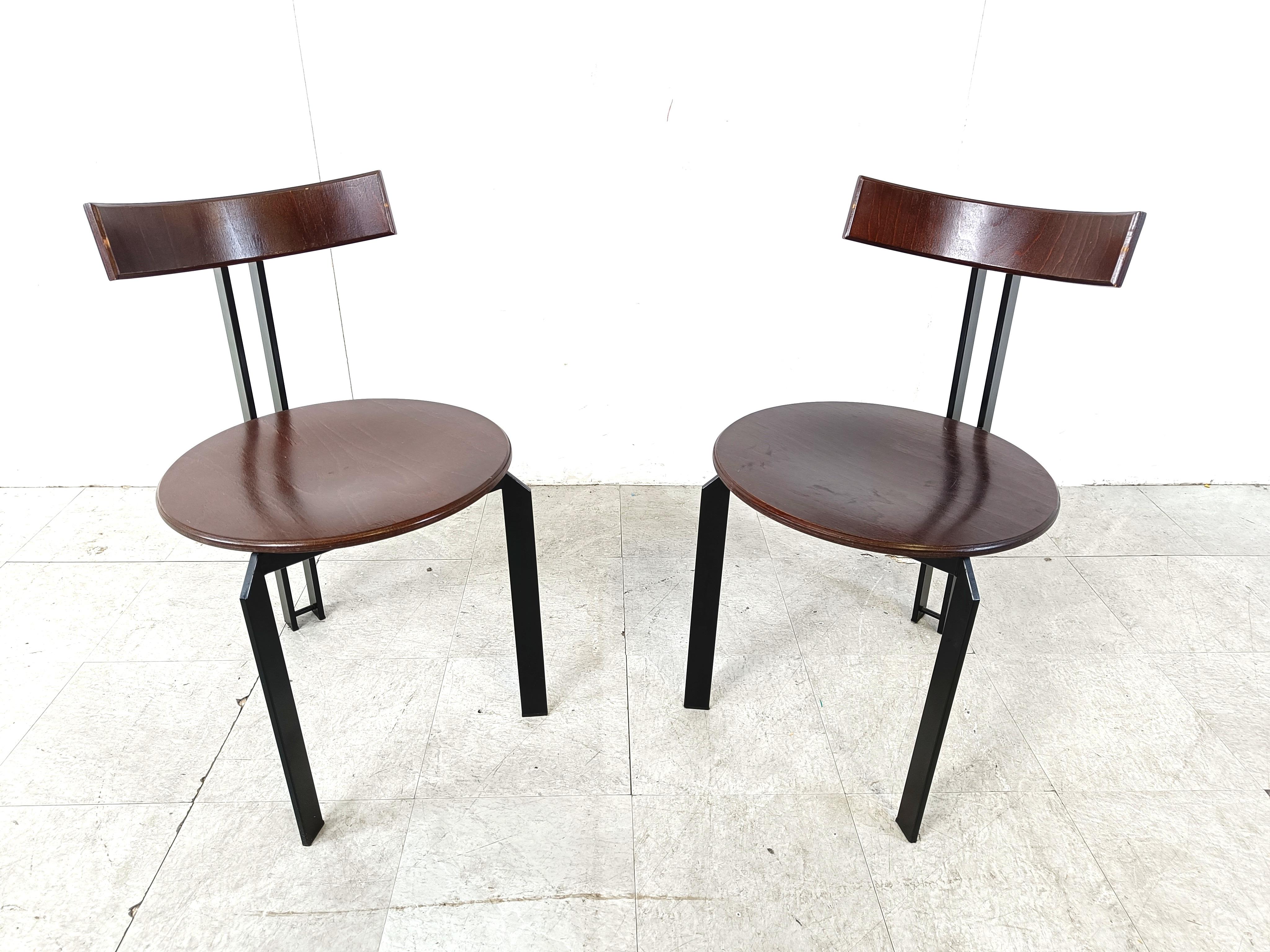 Post-Modern Post modern Zeta dining chairs by Martin Haksteen for Harvink, 1980s For Sale