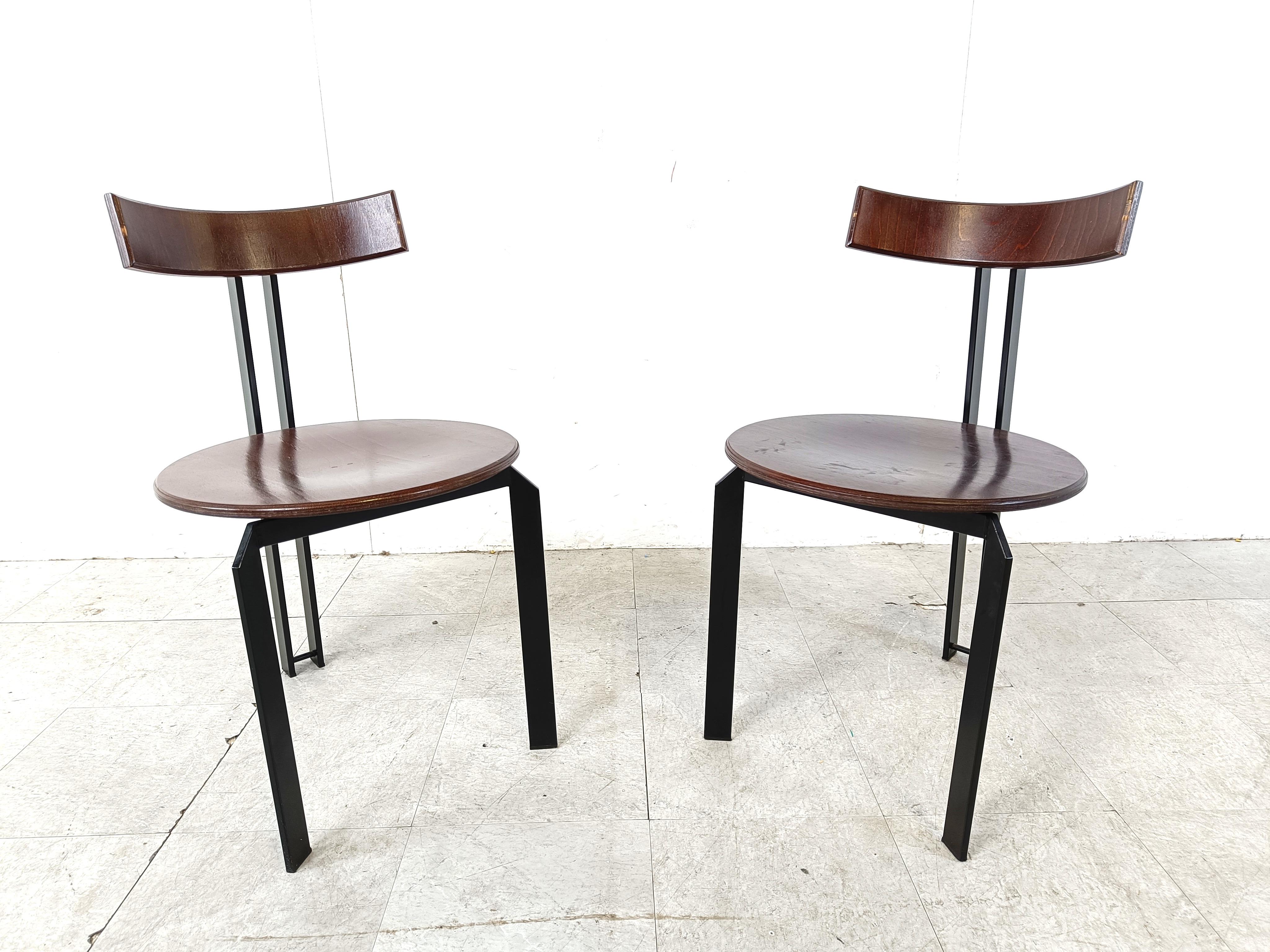 Dutch Post modern Zeta dining chairs by Martin Haksteen for Harvink, 1980s For Sale