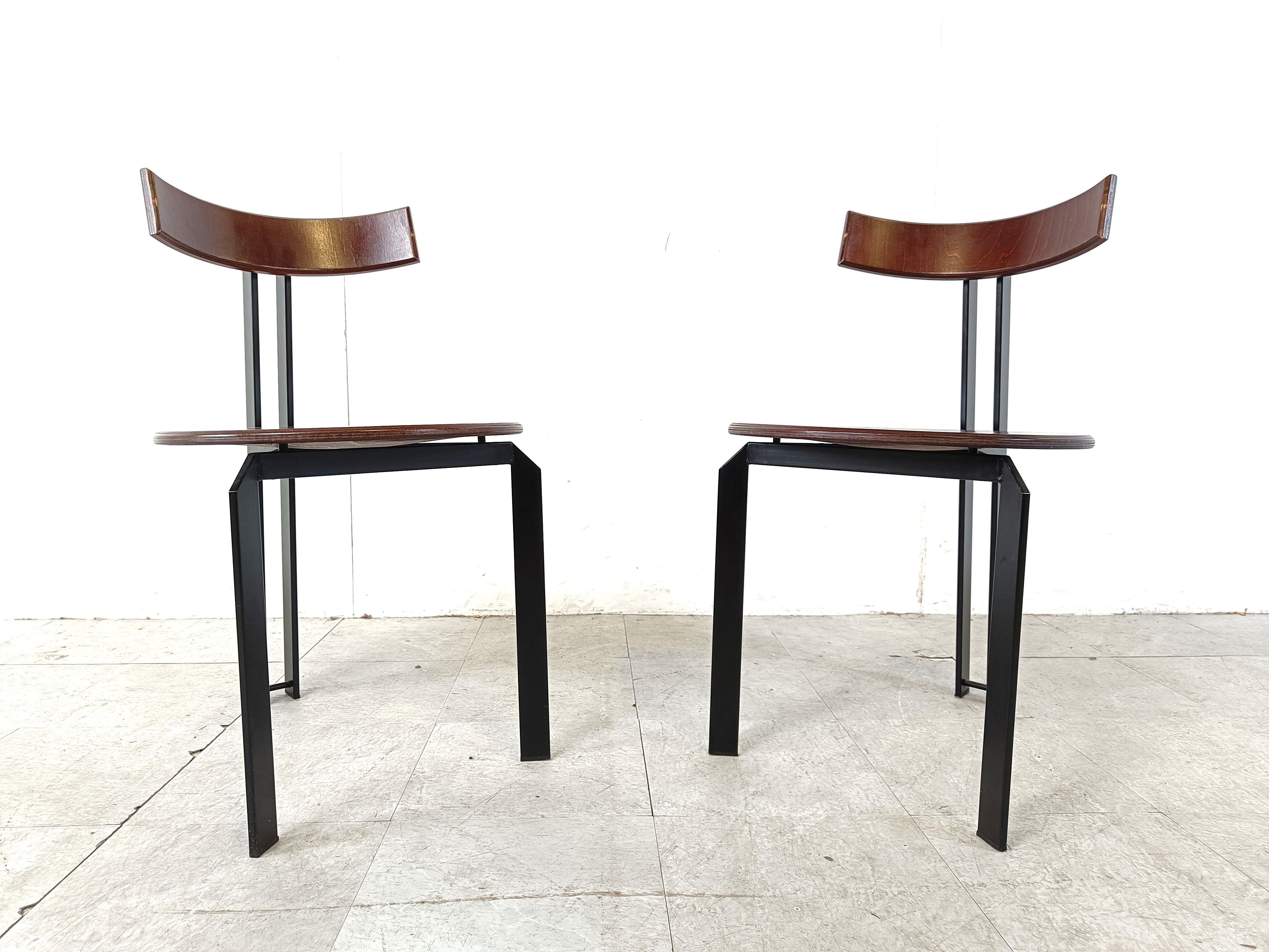 Post modern Zeta dining chairs by Martin Haksteen for Harvink, 1980s In Good Condition For Sale In HEVERLEE, BE