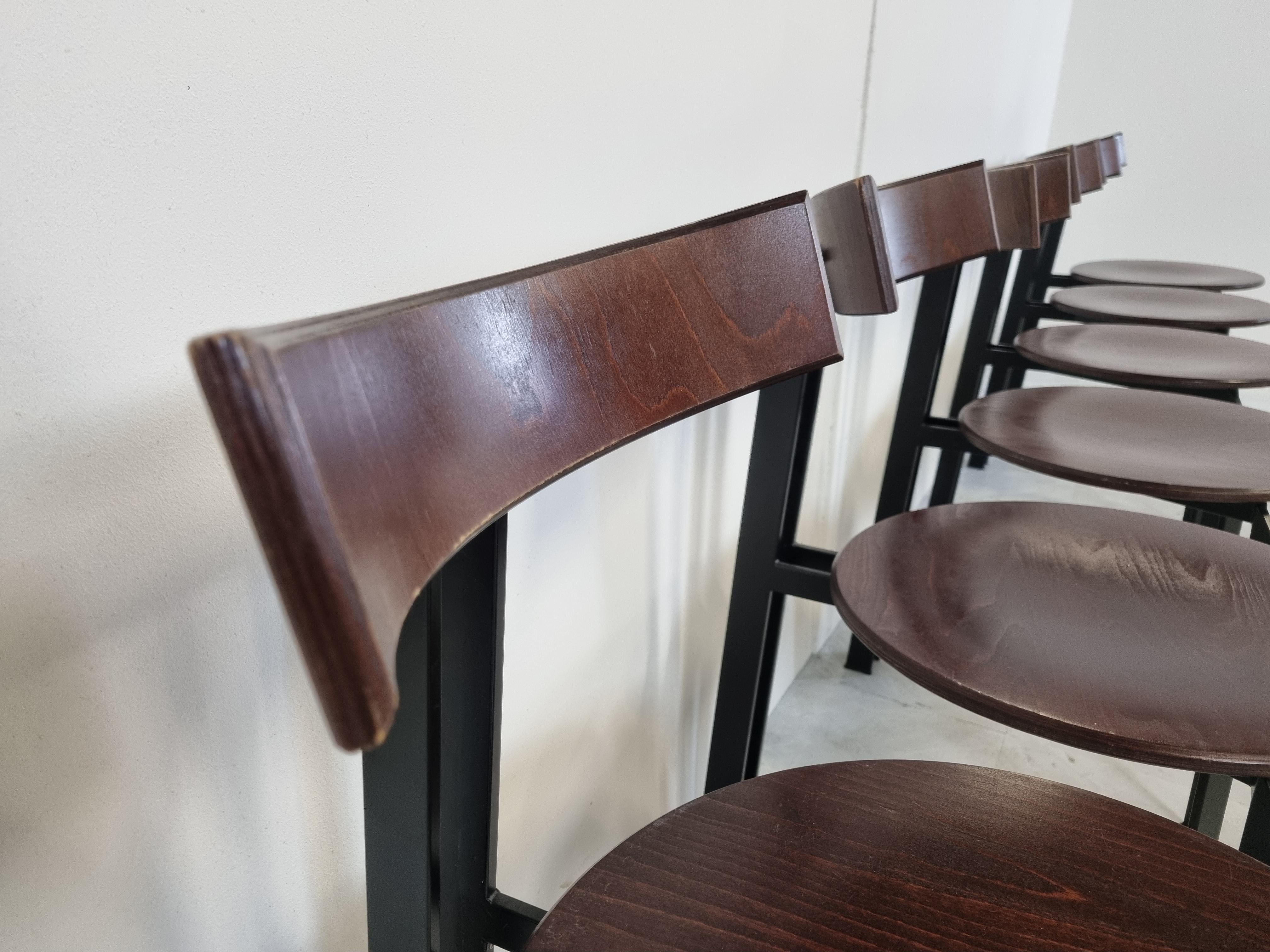 Post Modern Zeta Dining Chairs by Martin Haksteen for Harvink, 1980s In Good Condition In Leuven, Vlaams Gewest