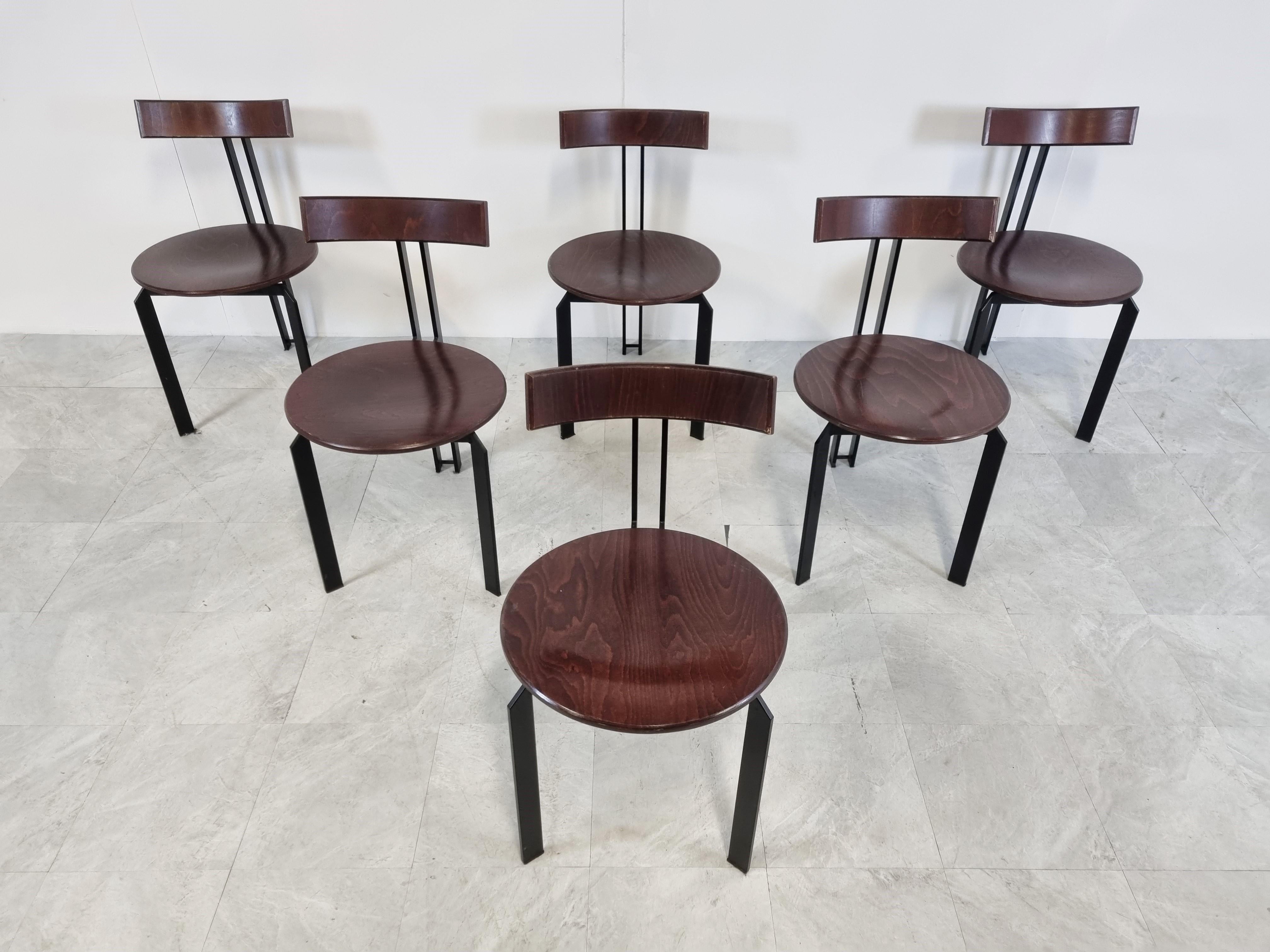 Late 20th Century Post Modern Zeta Dining Chairs by Martin Haksteen for Harvink, 1980s