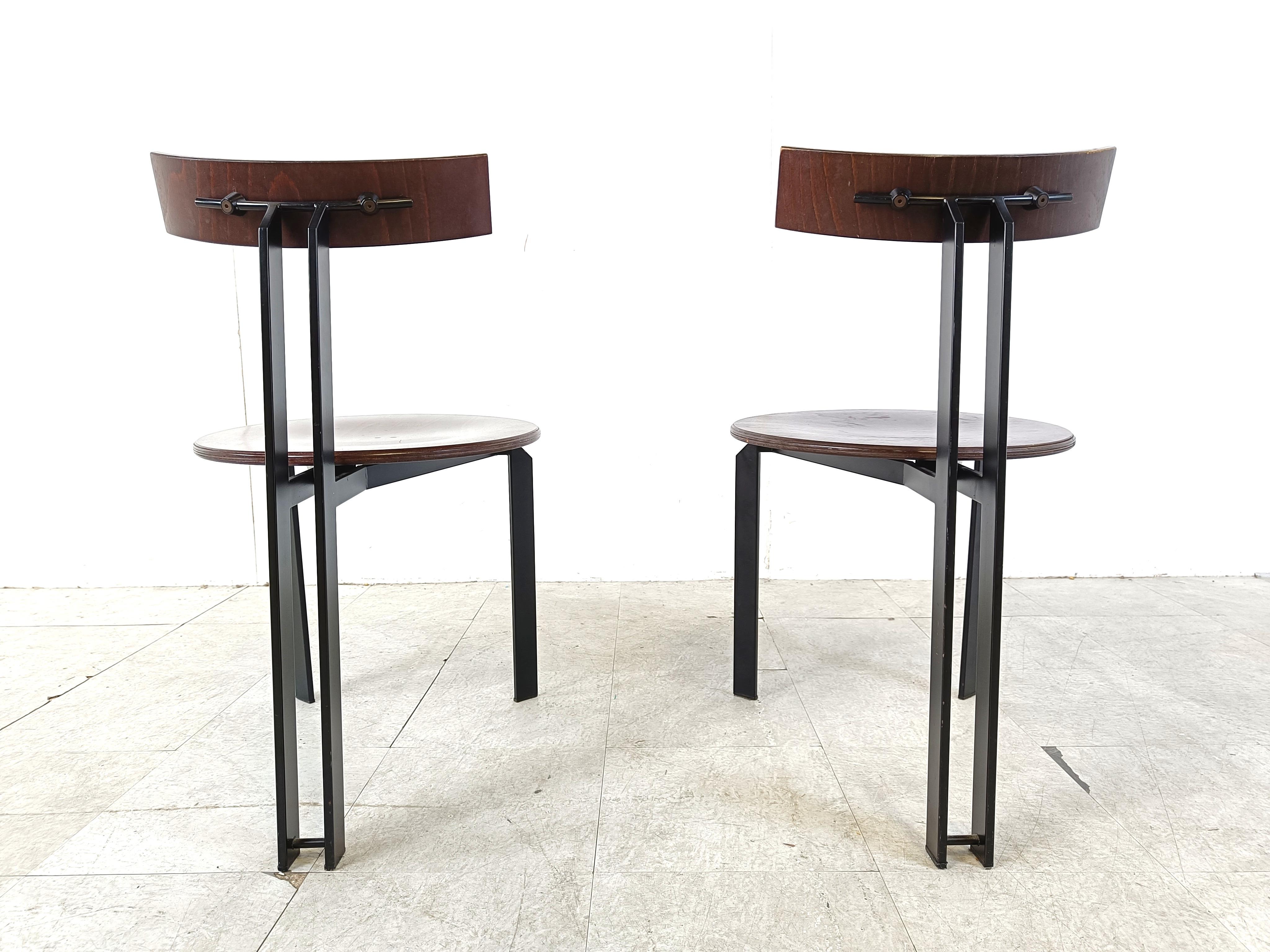 Post modern Zeta dining chairs by Martin Haksteen for Harvink, 1980s For Sale 1