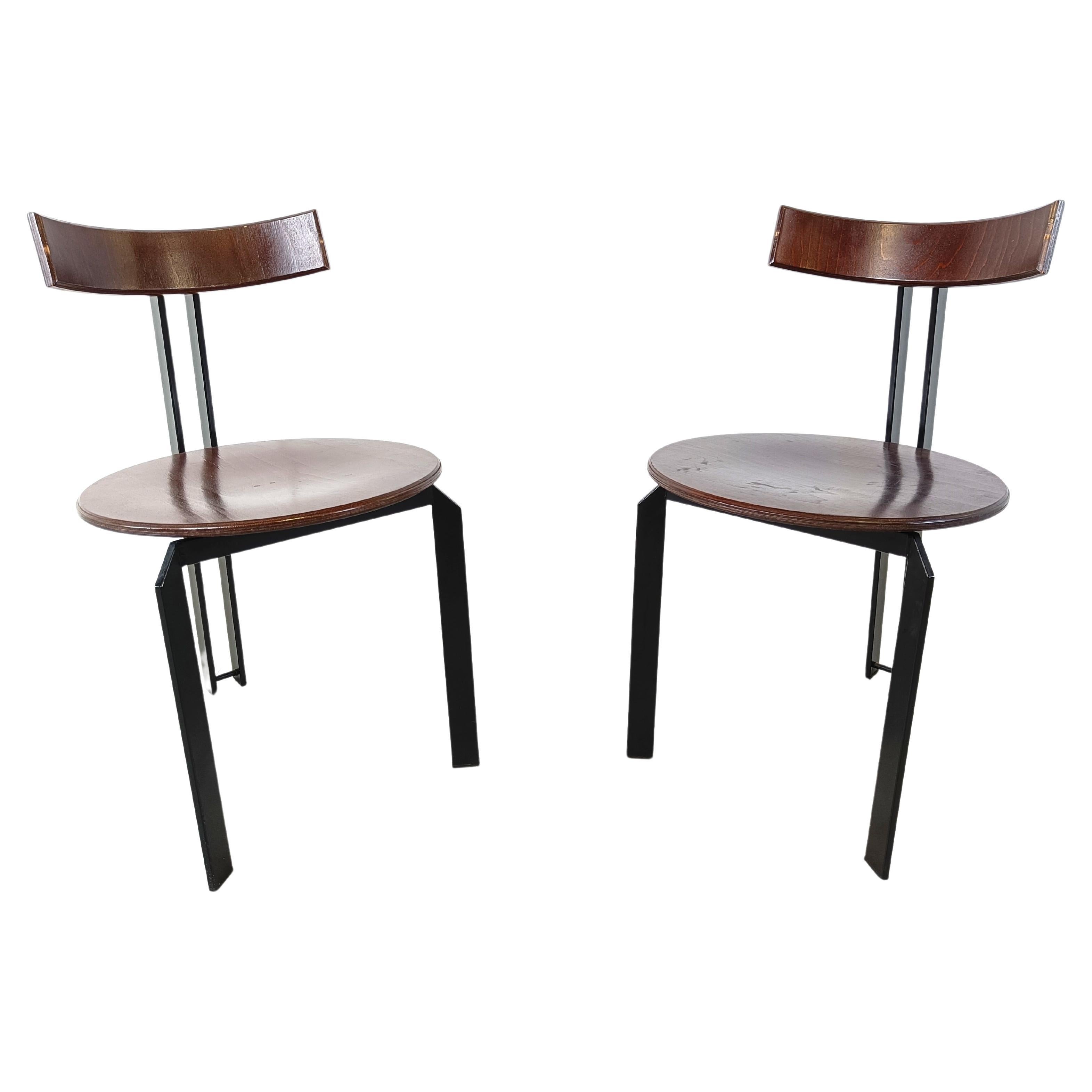 Post modern Zeta dining chairs by Martin Haksteen for Harvink, 1980s For Sale