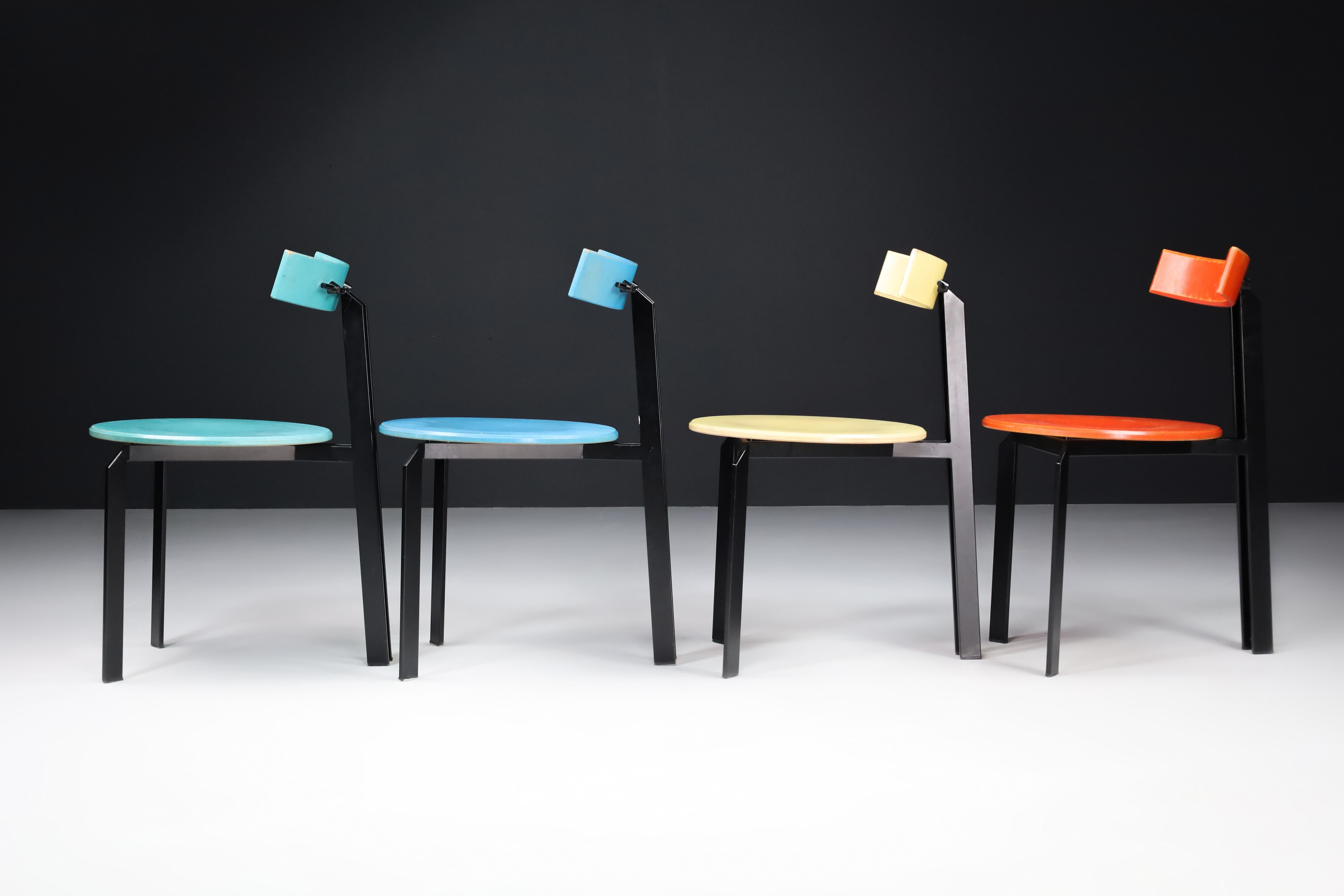 Post Modern Zeta Dining Chairs by Martin Haksteen for Harvink, The Netherlands For Sale 3