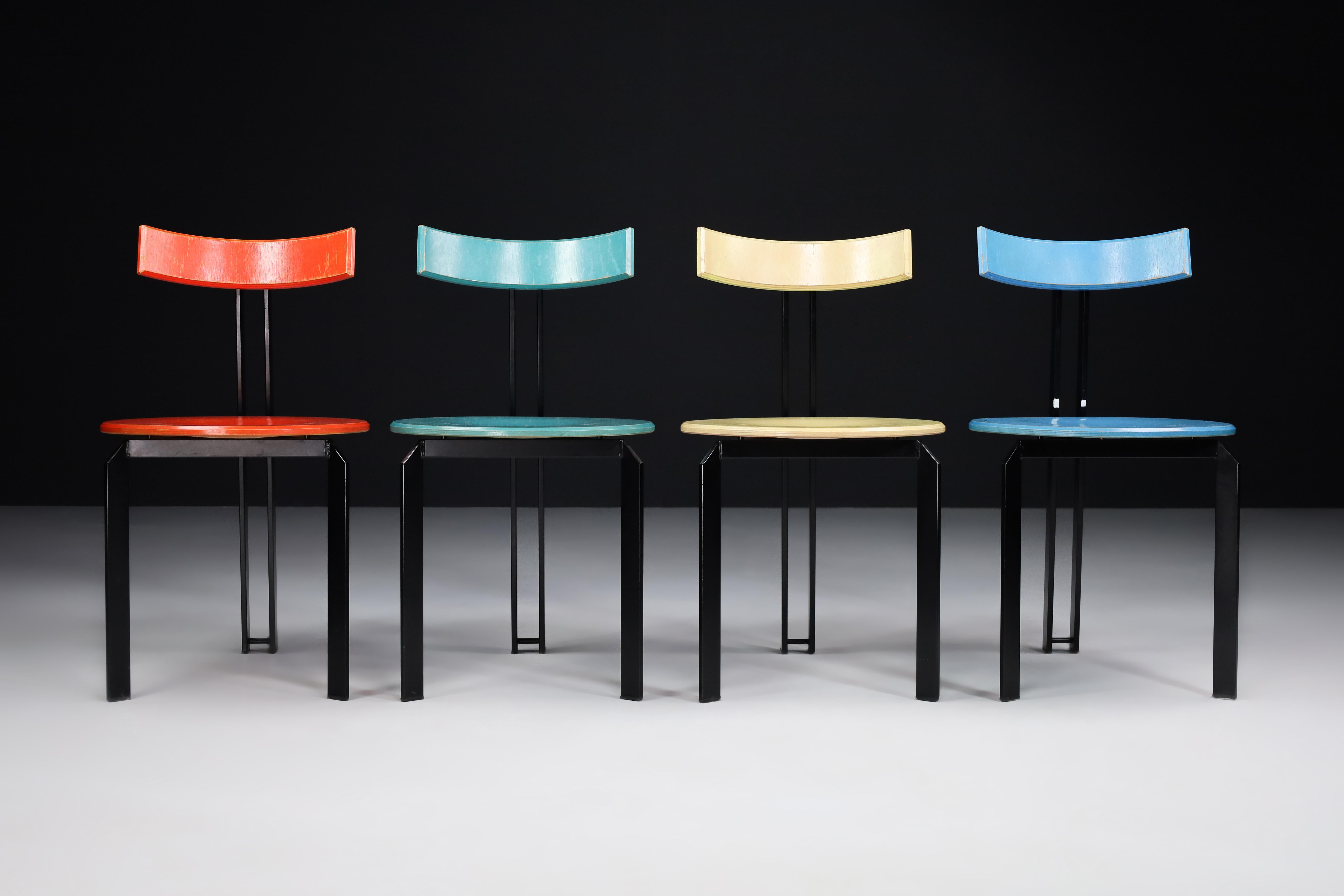 Post-Modern Post Modern Zeta Dining Chairs by Martin Haksteen for Harvink, The Netherlands For Sale