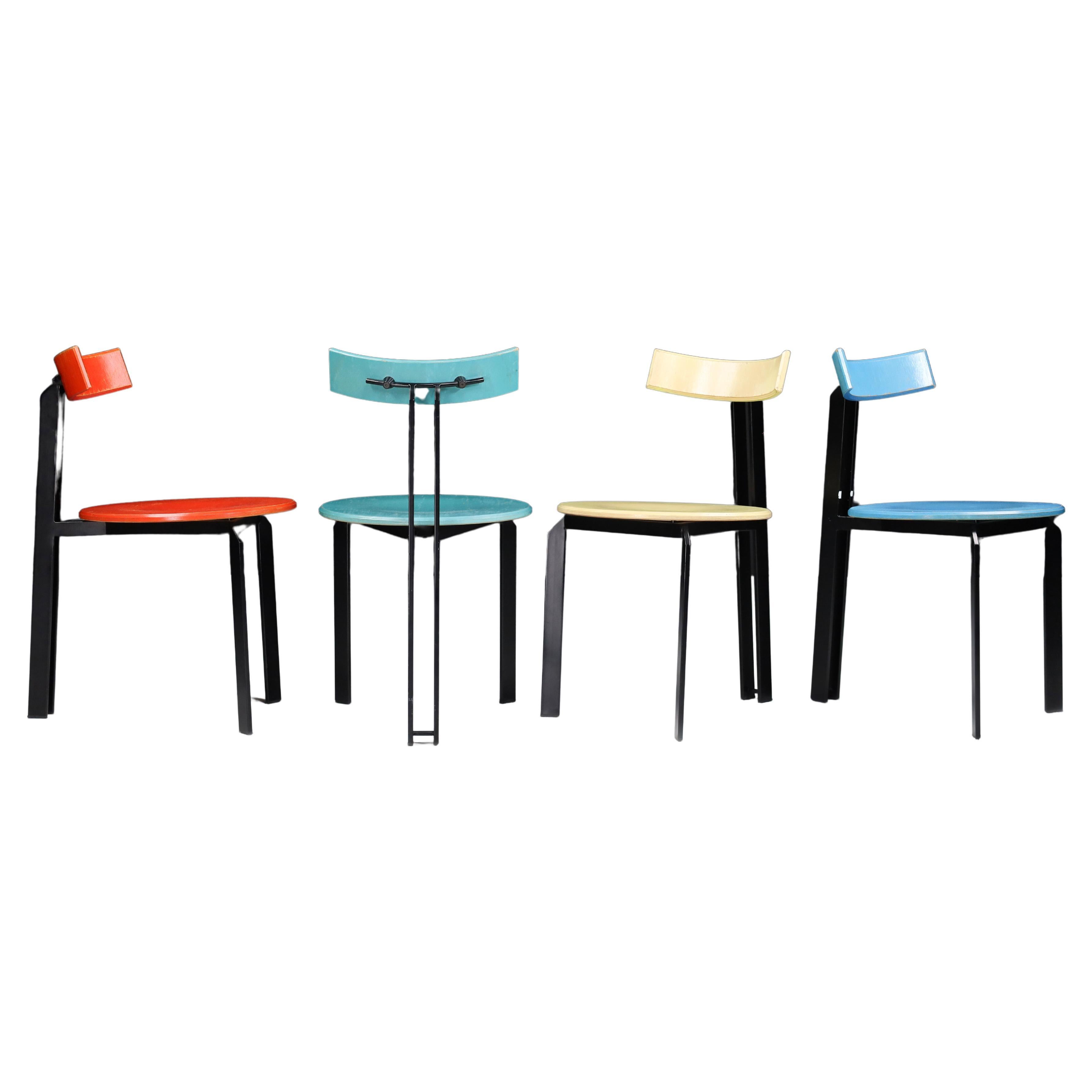 Post Modern Zeta Dining Chairs by Martin Haksteen for Harvink, The Netherlands For Sale