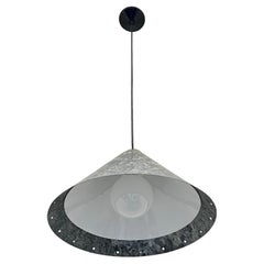 Post Modern Zinc And Chrome Pendant Lamp by Ron Rezek