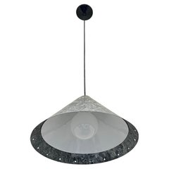 Post Modern Zinc And Chrome Pendant Lamp by Ron Rezek 