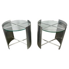 Post Modernist / Art Deco Style  Aluminum and Glass Tables